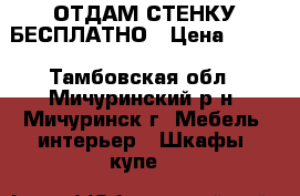 ОТДАМ СТЕНКУ БЕСПЛАТНО › Цена ­ 100 - Тамбовская обл., Мичуринский р-н, Мичуринск г. Мебель, интерьер » Шкафы, купе   